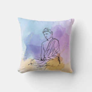 Buddha Throw Pillow Zen-Meditation Kissen