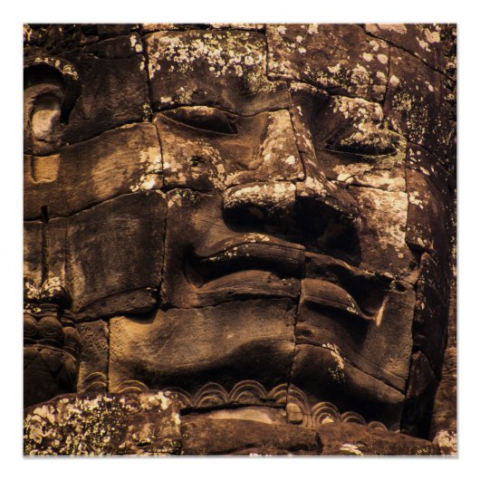 Buddha Totem Angkor Wat Cambodia Square Art Poster (Vorderseite)