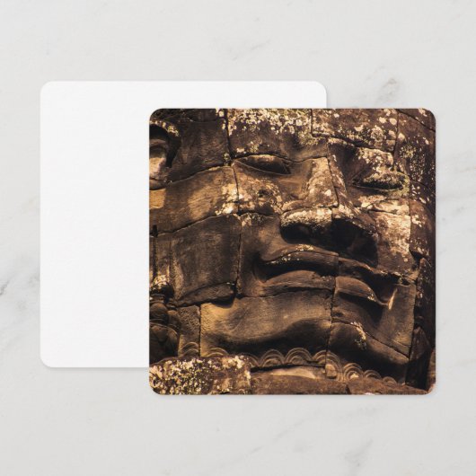 Buddha Totem Angkor Wat Square Card (Vorne/Hinten)