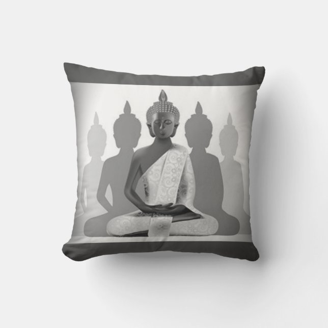 Buddha u. vier Silhouetten Kissen (Vorderseite)