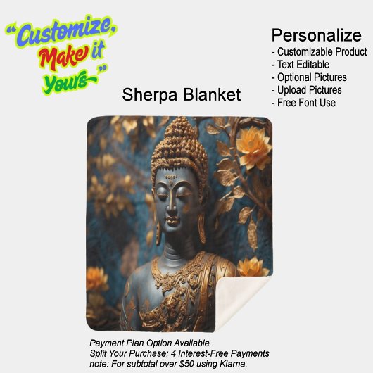 Buddha Ultra Soft Sherpa Blanket Sherpadecke