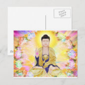 Buddha umgab durch Blumen Postkarte (Vorne/Hinten)