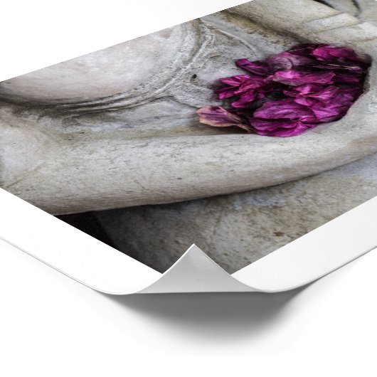 BUDDHA UND BLUME STATUE POSTER (Ecke)