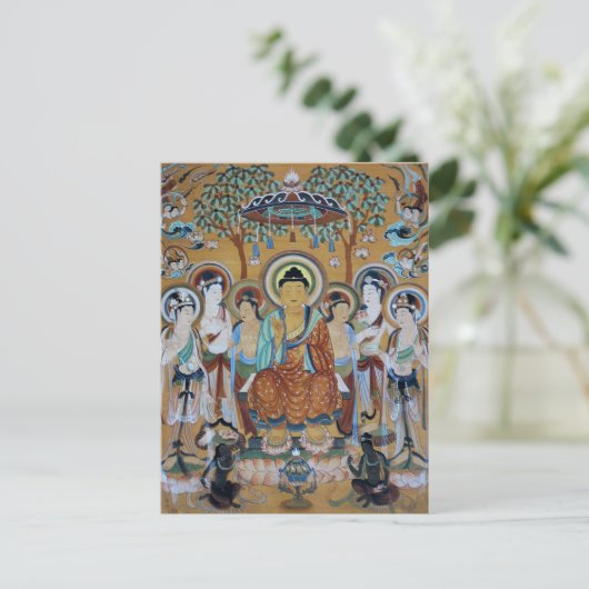 Buddha und Bodhisattvas Dunhuang Mogao Höhlen Kuns Postkarte (Stehend Vorderseite)
