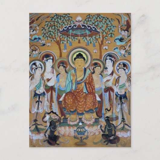 Buddha und Bodhisattvas Dunhuang Mogao Höhlen Kuns Postkarte (Vorderseite)