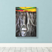 Buddha und der Baumbuddhismus Thailand Fotografie Leinwanddruck (Insitu (Holzboden))