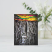 Buddha und der Baumbuddhismus Thailand Fotografie Postkarte (Stehend Vorderseite)