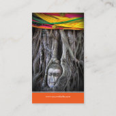 Buddha und der Baumbuddhismus Thailand Fotografie Visitenkarte (Rückseite)