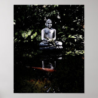 Buddha und Koi Poster lächeln