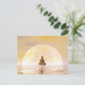 Buddha und Mond Postkarte (Stehend Vorderseite)