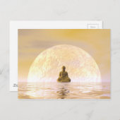 Buddha und Mond Postkarte (Vorne/Hinten)