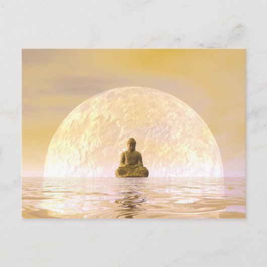 Buddha und Mond Postkarte (Vorderseite)