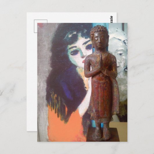 Buddha und Postkarten (Vorne/Hinten)