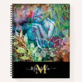 Buddha und Rosa Lotus Blume Monogram personalisier Notizblock