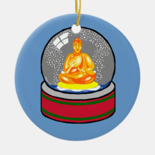 Buddha und snowglobe Verzierung Keramik Ornament