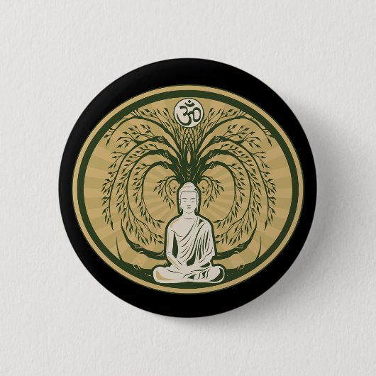 Buddha unter dem Bodhi Baum Button (Vorderseite)