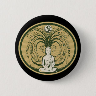 Buddha unter dem Bodhi Baum Button