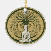 Buddha unter dem Bodhi Baum Keramikornament (Vorne)