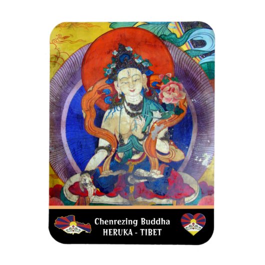 Buddha, Vintag Heruka & Tibet /Dharma Magnet (Vertikal)