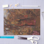 Buddha Walking Unter den Blume von Odilon Redon Seidenpapier (Handwerk)