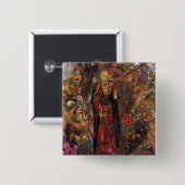 Buddha Walking zwischen den Blume Button (Vorne & Hinten)