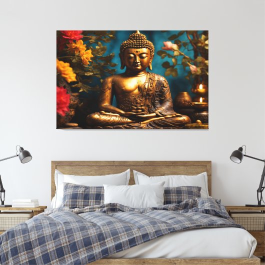 Buddha Wall Art Canvas Print 4 Leinwanddruck (Insitu (Schlafzimmer))