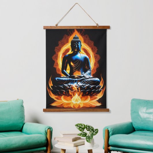 Buddha Wandteppich Mit Holzrahmen (Wohnzimmer)