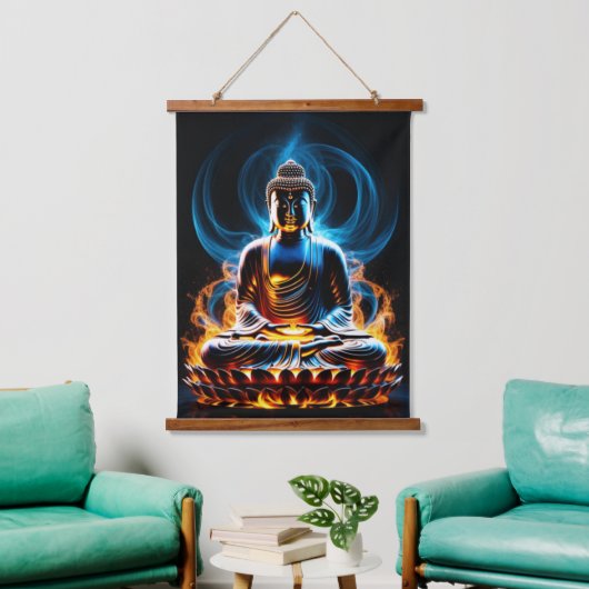 Buddha Wandteppich Mit Holzrahmen (Wohnzimmer)