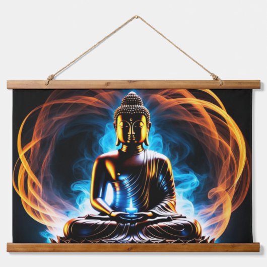 Buddha Wandteppich Mit Holzrahmen (Vorne)