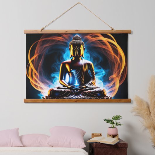 Buddha Wandteppich Mit Holzrahmen (Schlafzimmer)