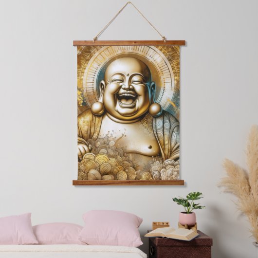Buddha Wandteppich Mit Holzrahmen (Schlafzimmer)