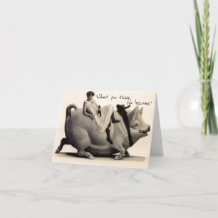 Buddha Was du denkst, du wirst ein lustiges antike Karte