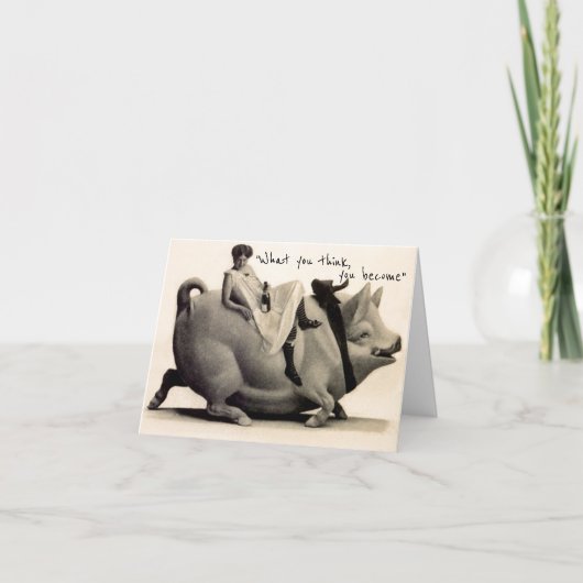 Buddha Was du denkst, du wirst ein lustiges antike Karte (Vorderseite)