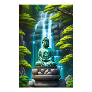 Buddha Wasserfall Fotodruck