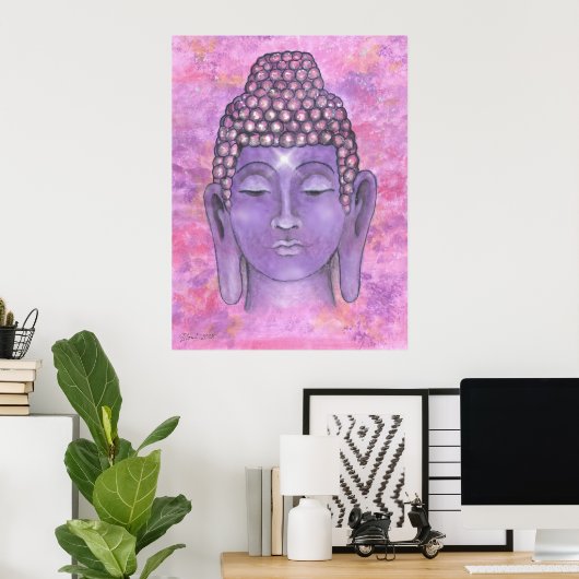 Buddha Watercolor-Malerei Poster (Heimbüro)