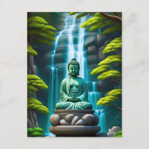 Buddha Waterfall Postkarte