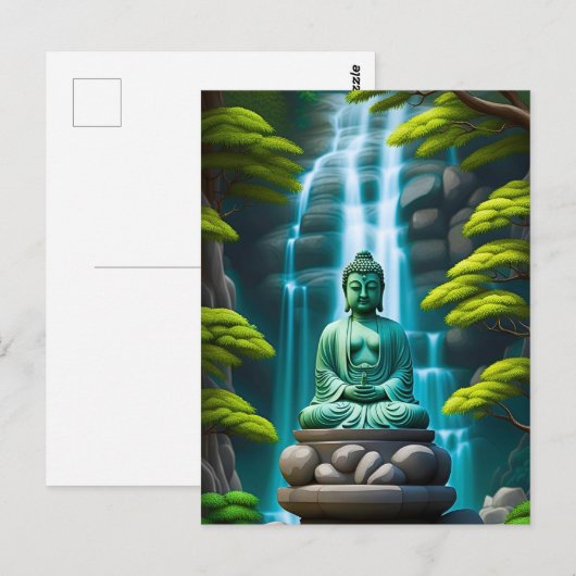 Buddha Waterfall Postkarte (Vorne/Hinten)