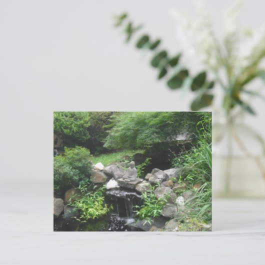 Buddha Waterfall Postkarte (Stehend Vorderseite)