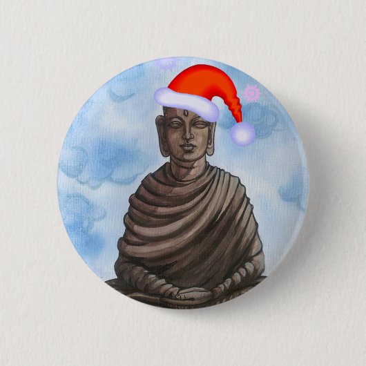 Buddha Weihnachten! Button (Vorderseite)