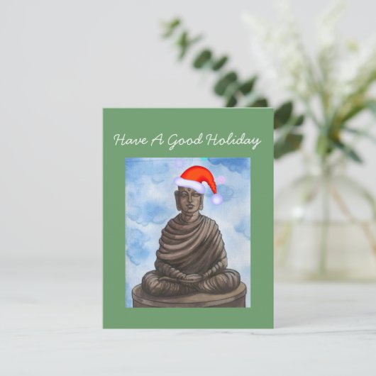 Buddha Weihnachten! Feiertagskarte (Stehend Vorderseite)