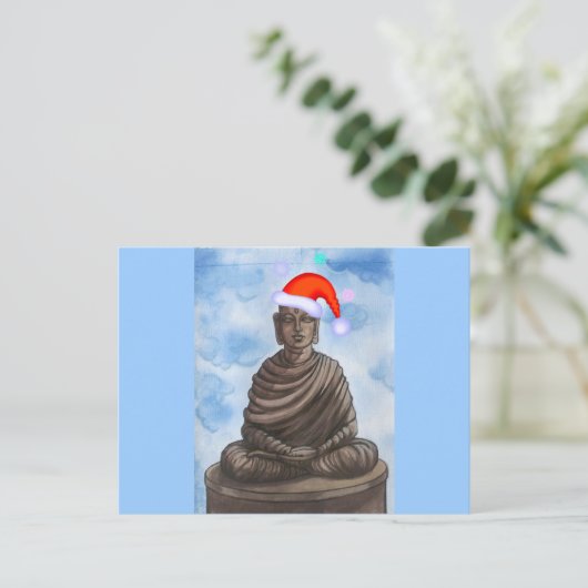 Buddha Weihnachten! Feiertagspostkarte (Stehend Vorderseite)