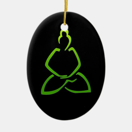 Buddha-Weihnachtsverzierung Keramikornament (Vorne)