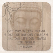 Buddha Weiße Worte des Weisheitsbewusstseins Spric Rechteckiger Pappuntersetzer (Vorderseite)