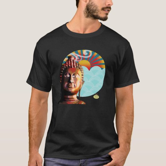 Buddha-, Wind- u. Wasserhintergrund T-Shirt (Vorderseite)