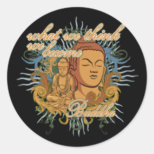 Buddha wird Zitat Runder Aufkleber
