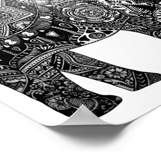 Buddha Wisdom Elephant Poster (Ecke)