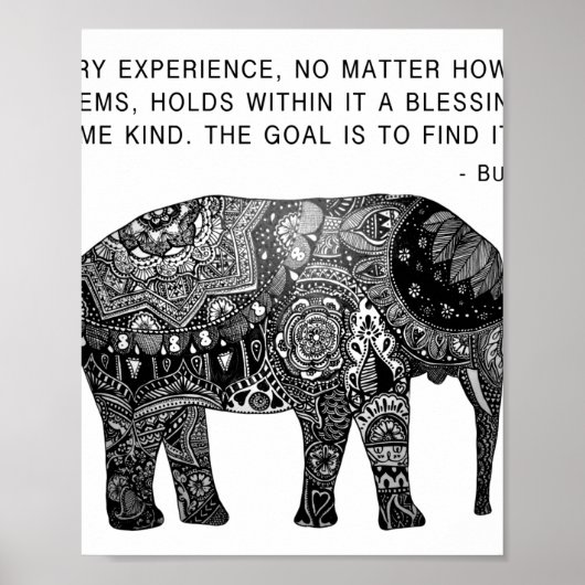 Buddha Wisdom Elephant Poster (Vorne)