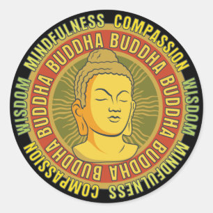 Buddha Wisdom Runder Aufkleber