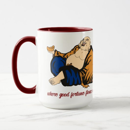 Buddha, wo mit jeder Sippe ein gutes Glück fließt Tasse (Links)