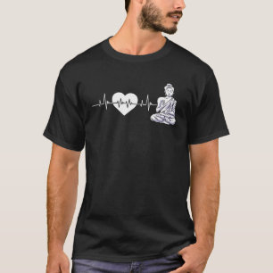 Buddha Yoga Herzschlag Hinduismus Meditation Weish T-Shirt